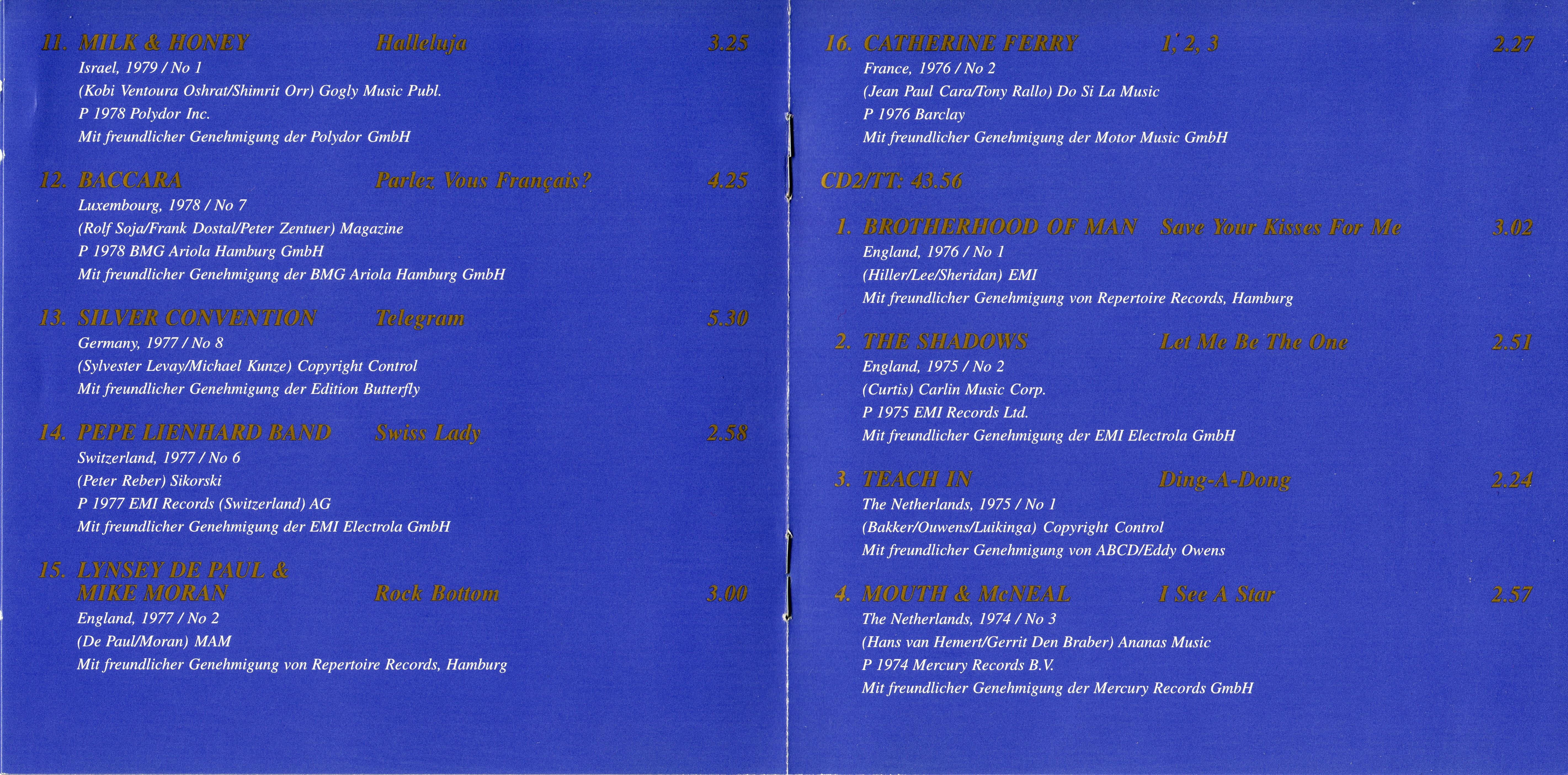 Eurovision Song Contest  Stars Of Eurovision : Booklet 3